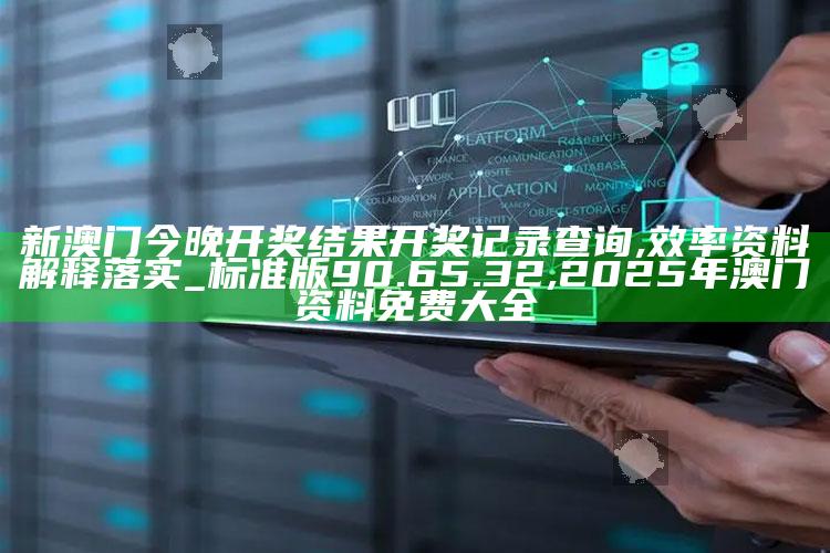 新澳门今晚开奖结果开奖记录查询,效率资料解释落实_标准版90.65.32 ,2025年澳门资料免费大全