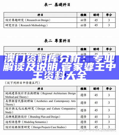 澳门资料库分析：专业解读及说明 ,管家婆王中王资料大全