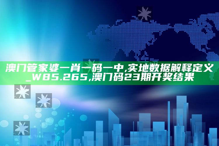 澳门管家婆一肖一码一中,实地数据解释定义_W85.265 ,澳门码23期开奖结果